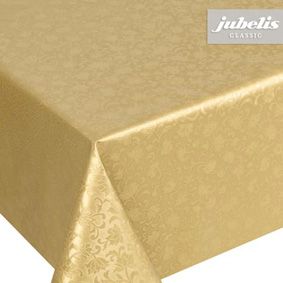 Easy-care tablecloth made from gold oilcloth Easy-care tablecloth made from gold oilcloth